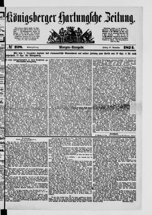 Königsberger Hartungsche Zeitung vom 27.11.1874