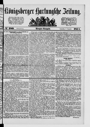 Königsberger Hartungsche Zeitung vom 10.12.1874