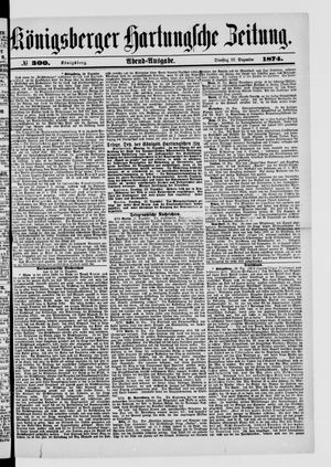 Königsberger Hartungsche Zeitung vom 22.12.1874