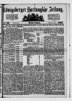 Königsberger Hartungsche Zeitung on Jan 25, 1876
