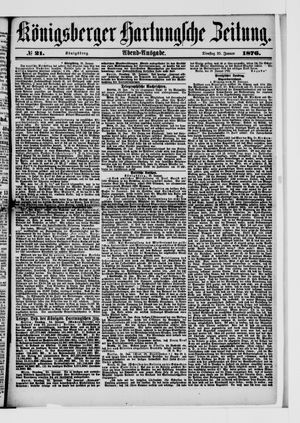 Königsberger Hartungsche Zeitung on Jan 25, 1876