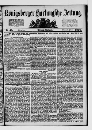 Königsberger Hartungsche Zeitung vom 23.02.1876