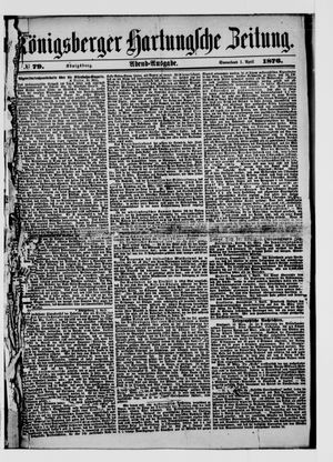 Königsberger Hartungsche Zeitung on Apr 1, 1876