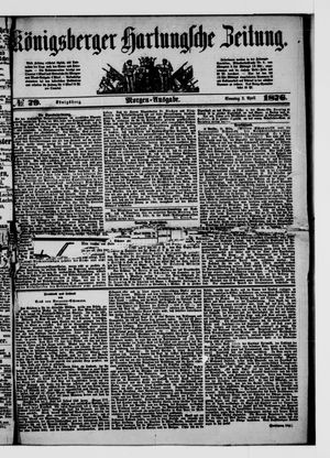 Königsberger Hartungsche Zeitung on Apr 2, 1876