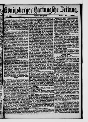 Königsberger Hartungsche Zeitung vom 04.04.1876