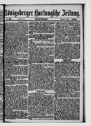 Königsberger Hartungsche Zeitung vom 05.04.1876