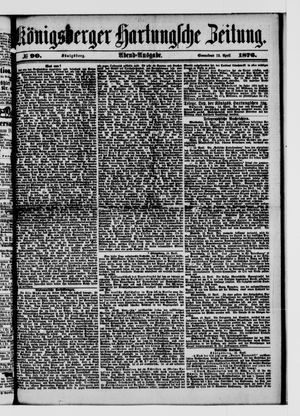 Königsberger Hartungsche Zeitung vom 15.04.1876