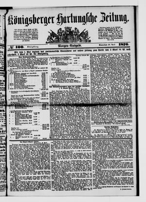 Königsberger Hartungsche Zeitung on Apr 29, 1876