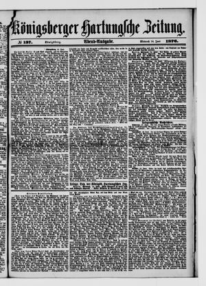 Königsberger Hartungsche Zeitung on Jun 14, 1876