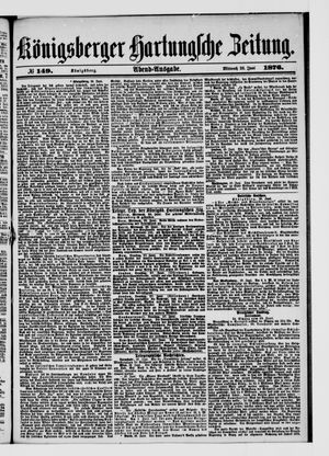 Königsberger Hartungsche Zeitung on Jun 28, 1876