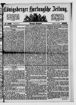 Königsberger Hartungsche Zeitung vom 08.08.1876