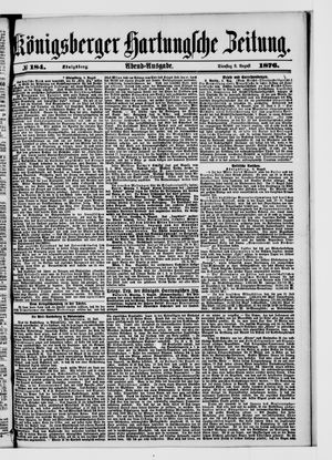 Königsberger Hartungsche Zeitung vom 08.08.1876
