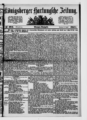Königsberger Hartungsche Zeitung vom 20.08.1876