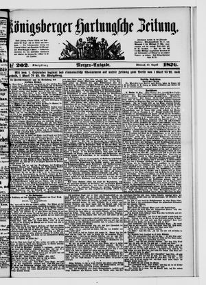 Königsberger Hartungsche Zeitung on Aug 30, 1876