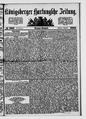 Königsberger Hartungsche Zeitung vom 06.09.1876