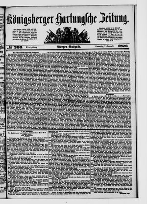 Königsberger Hartungsche Zeitung on Sep 7, 1876