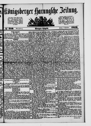 Königsberger Hartungsche Zeitung vom 08.09.1876