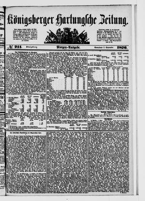 Königsberger Hartungsche Zeitung vom 09.09.1876