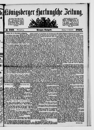 Königsberger Hartungsche Zeitung vom 10.09.1876