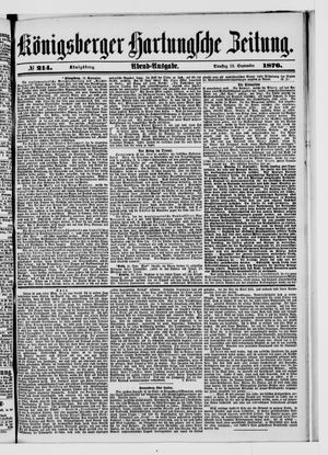 Königsberger Hartungsche Zeitung on Sep 12, 1876