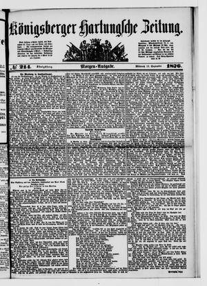 Königsberger Hartungsche Zeitung vom 13.09.1876