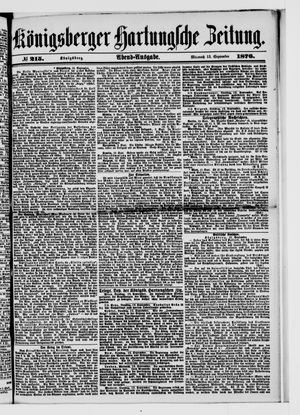 Königsberger Hartungsche Zeitung on Sep 13, 1876