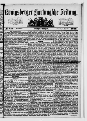 Königsberger Hartungsche Zeitung vom 14.09.1876