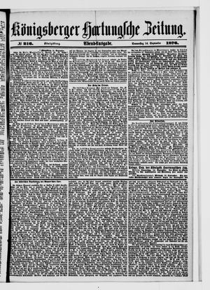 Königsberger Hartungsche Zeitung on Sep 14, 1876