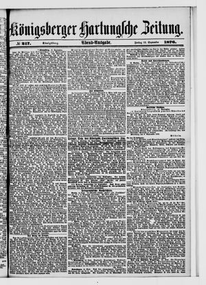 Königsberger Hartungsche Zeitung on Sep 15, 1876