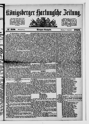 Königsberger Hartungsche Zeitung on Sep 17, 1876