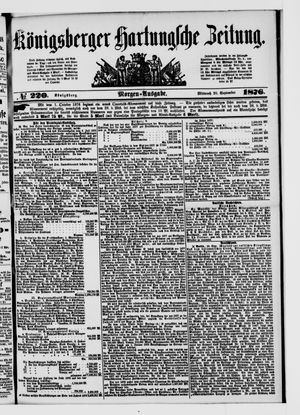 Königsberger Hartungsche Zeitung on Sep 20, 1876