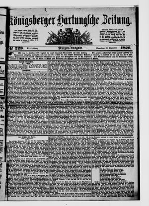 Königsberger Hartungsche Zeitung vom 30.09.1876