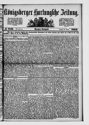 Königsberger Hartungsche Zeitung on Oct 22, 1876