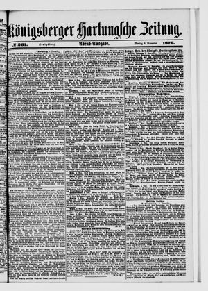 Königsberger Hartungsche Zeitung vom 06.11.1876