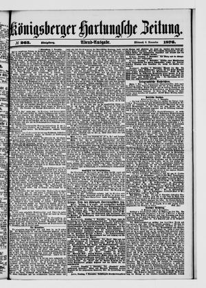 Königsberger Hartungsche Zeitung vom 08.11.1876