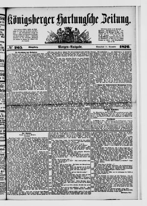 Königsberger Hartungsche Zeitung on Nov 11, 1876