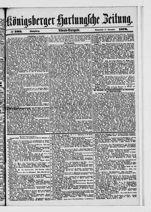 Königsberger Hartungsche Zeitung vom 11.11.1876