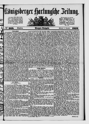 Königsberger Hartungsche Zeitung on Nov 15, 1876