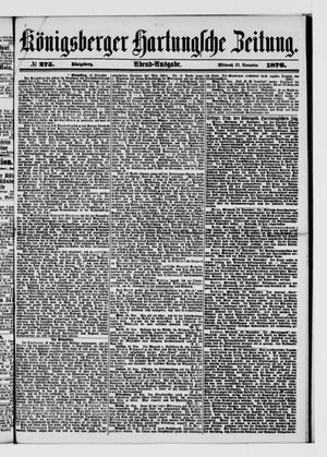 Königsberger Hartungsche Zeitung on Nov 22, 1876