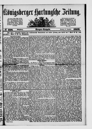 Königsberger Hartungsche Zeitung vom 26.11.1876