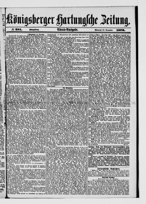 Königsberger Hartungsche Zeitung vom 29.11.1876