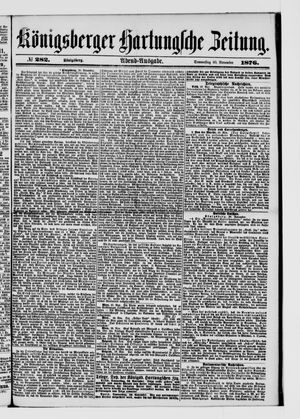 Königsberger Hartungsche Zeitung on Nov 30, 1876