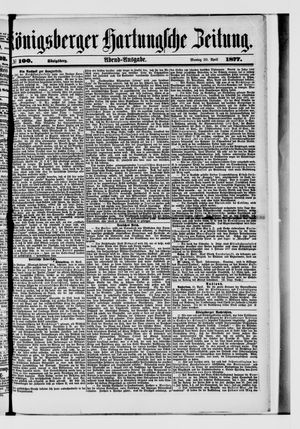 Königsberger Hartungsche Zeitung vom 30.04.1877