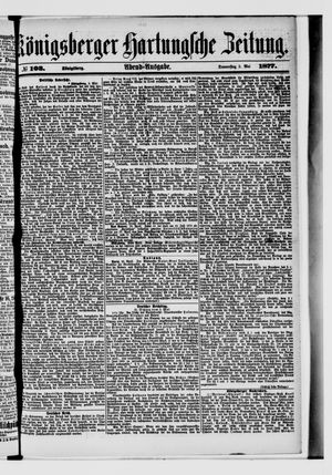 Königsberger Hartungsche Zeitung vom 03.05.1877