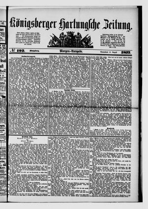 Königsberger Hartungsche Zeitung on Aug 18, 1877