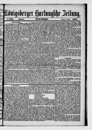 Königsberger Hartungsche Zeitung on Aug 20, 1877