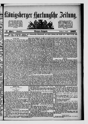 Königsberger Hartungsche Zeitung vom 21.08.1877
