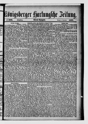 Königsberger Hartungsche Zeitung vom 03.09.1877