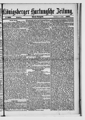 Königsberger Hartungsche Zeitung vom 27.10.1877