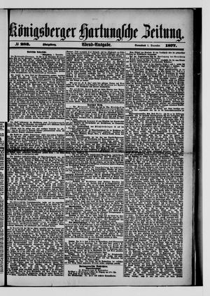 Königsberger Hartungsche Zeitung vom 01.12.1877